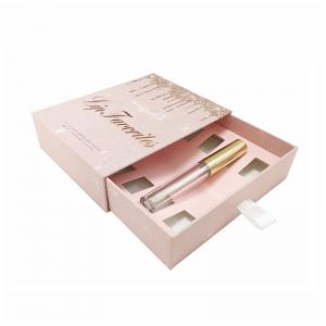 Buy cheap Paperboard Pink Gift Cosmetic Packaging Boxes Lipstick With Drawer product