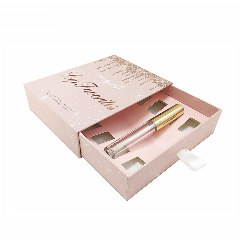 Buy cheap Paperboard Pink Gift Cosmetic Packaging Boxes Lipstick With Drawer from wholesalers