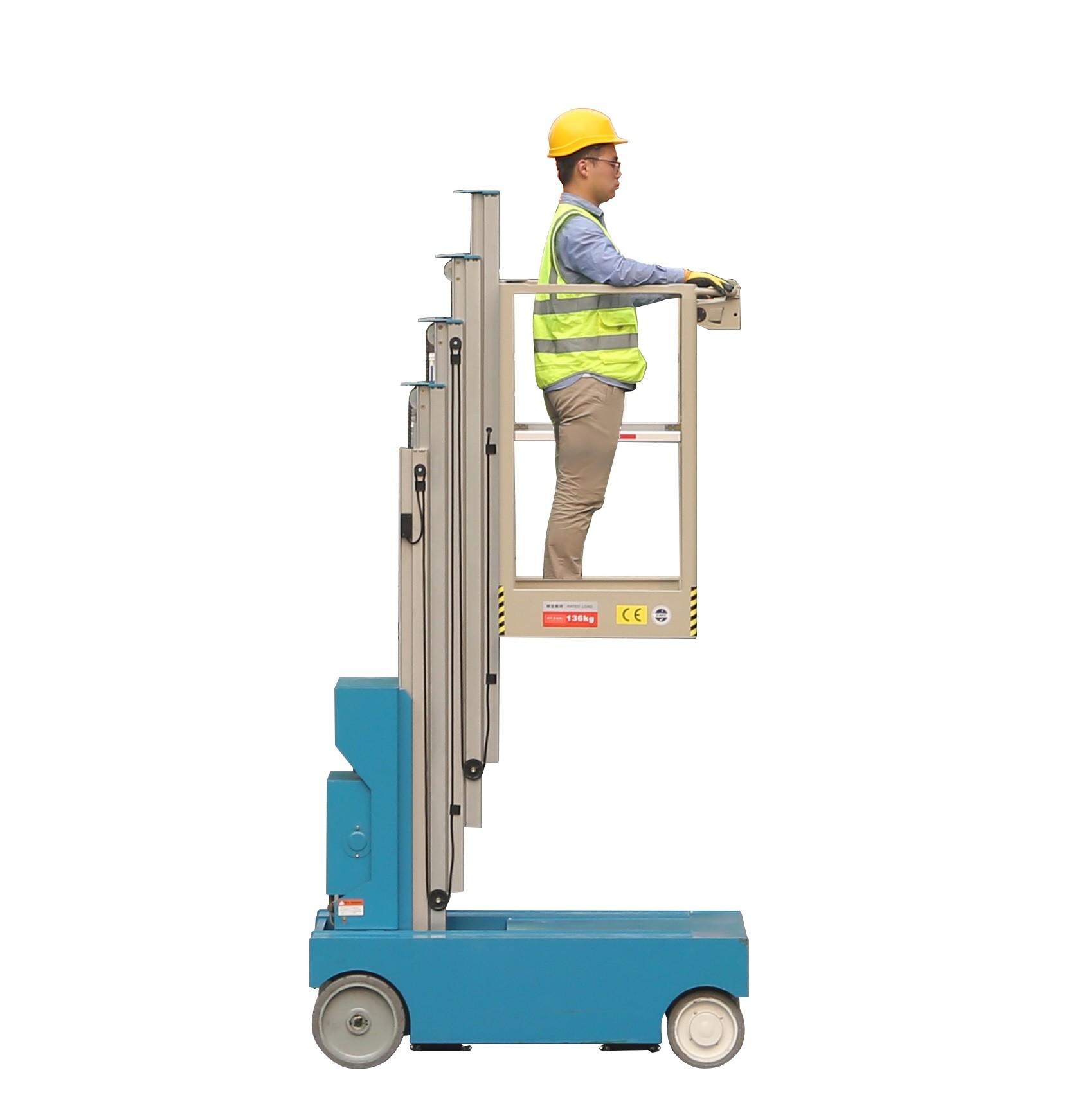 Buy cheap 4- 8 m Self Propelled Electric Cherry Picker Single Mast Aerial Work Platform product