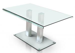 Buy cheap Square Stainless Steel Legs 50kgs Contemporary Glass Dining Tables product
