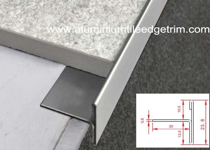 Buy cheap T Shaped Stainless Steel Tile Trim Edging Natural Color For Floor / Tile End product