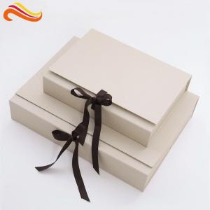 Buy cheap Apparel 16x16x2.5cm Cardboard Paper Packaging Box With Ribbon product