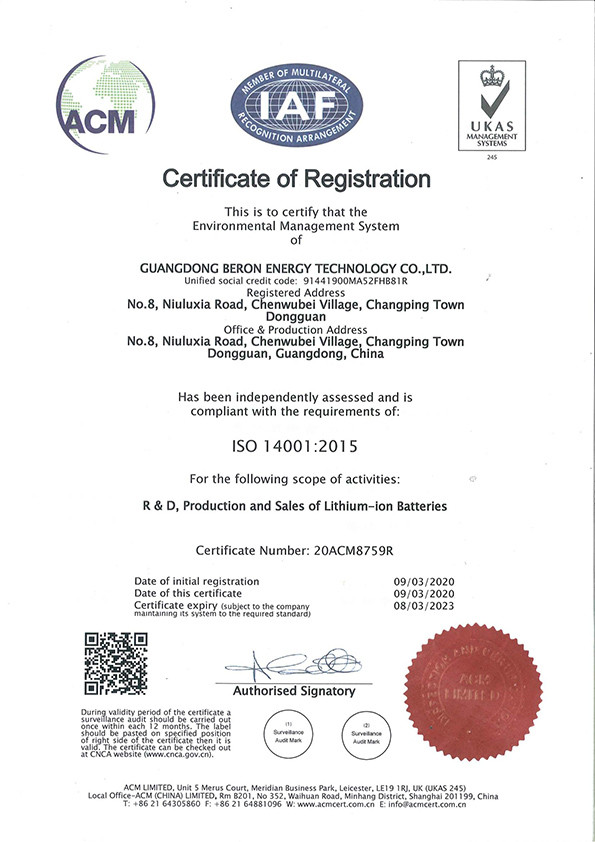 Shenzhen Motoma Power Co., Ltd. Certifications