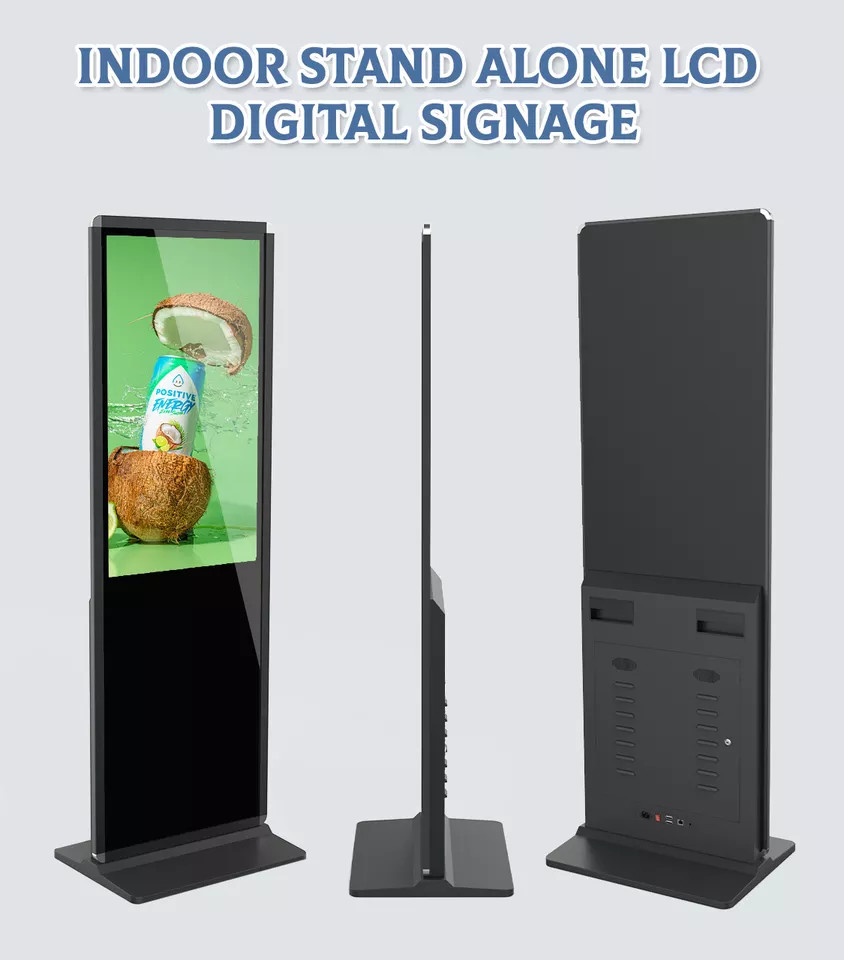 Buy cheap 43 55 Inch Indoor Floor Stand LCD Touch Screen Display Advertising Playing Equipment Digital Signage Totem product