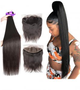 Buy cheap 40 Inch Silky Straight Indian Natural Hair Extensions For Black Women product