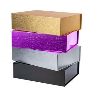Buy cheap Foldable Magnetic Closure Gift Packaging Boxes Luxury Black Gold Color product