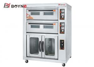 Buy cheap Commercial Bakery Kitchen Equipment Stainless Steel Two Deck Four Trays Gas Oven With Proofer product