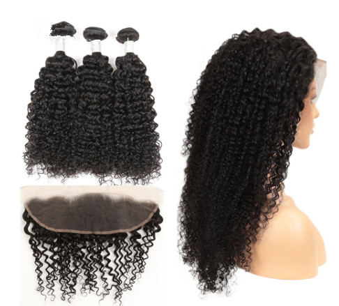 Buy cheap Natural Color Kinky Curly Hair Extensions Human Hair For Black Women product