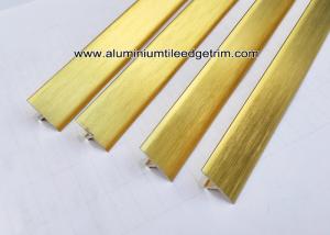 Buy cheap T20 T Shaped Aluminum Extrusion Decorative Profiles / Strips For Door Brushed Gold product