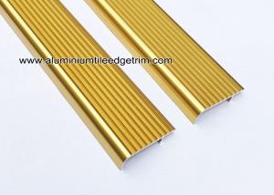 Buy cheap Embedding Aluminum Stair Edge / Edging  With  Shiny Golden 45mm x 15mm product