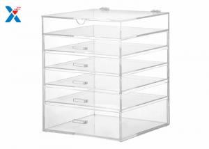 Buy cheap 6 Tier Acrylic Cosmetic Makeup Organizer , Clear Cube Makeup Organizer With 5 Drawers product