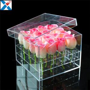 Buy cheap Durable Square Acrylic Flower Box Makeup Organizer Rose Storage Cosmetic Case product