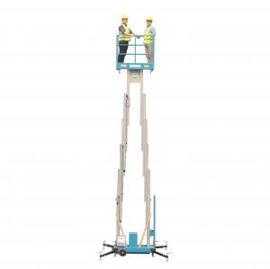 Buy cheap 14 M Working Height Compact Double Mast Aluminum Mobile Aerial Work Platform product