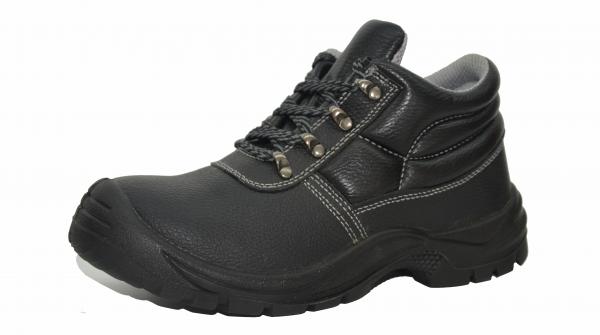 Quality Anti - Skidding Genuine Leather Work Shoes Black Color Fit Steel Industry for sale
