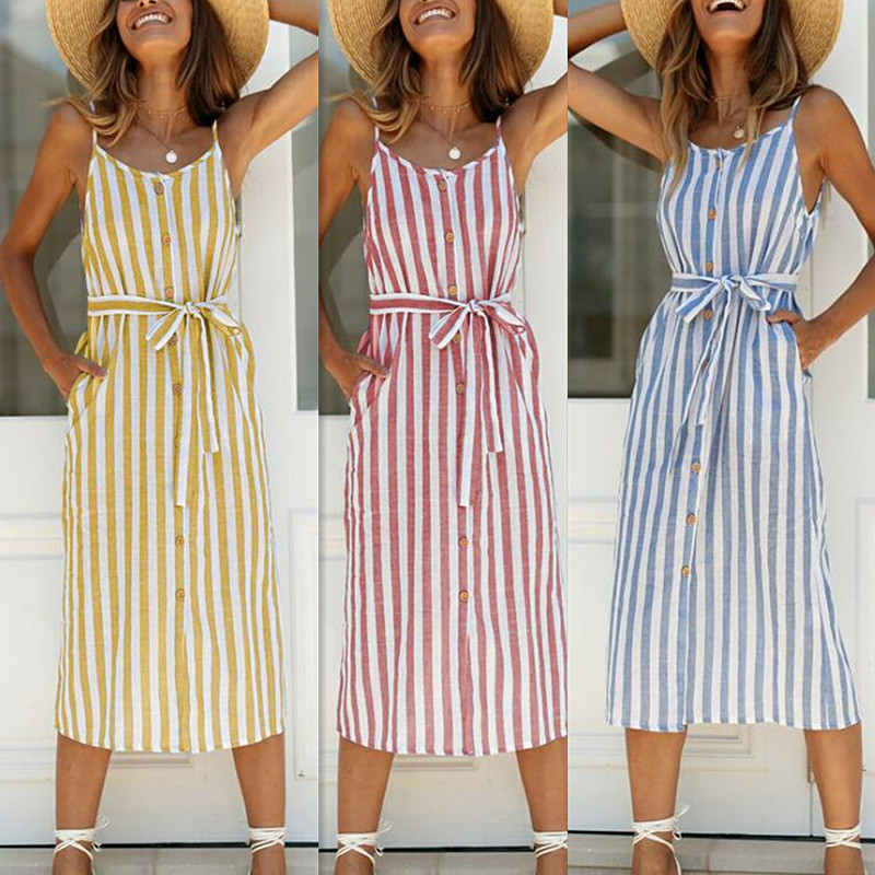 Buy cheap New summer sexy striped halter dresses product