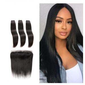 Buy cheap Silky Straight Front Virgin Human Hair Extensions Bundles Double Weft Long Hair product