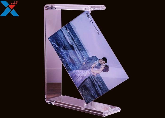 Buy cheap Plexiglass PMMA Custom Acrylic Frames Double Rotating U Shape Picture Table Frame product