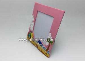 Buy cheap PVC mini small with sea beach image pink color photo frame custom picture frame for promotional gifts product