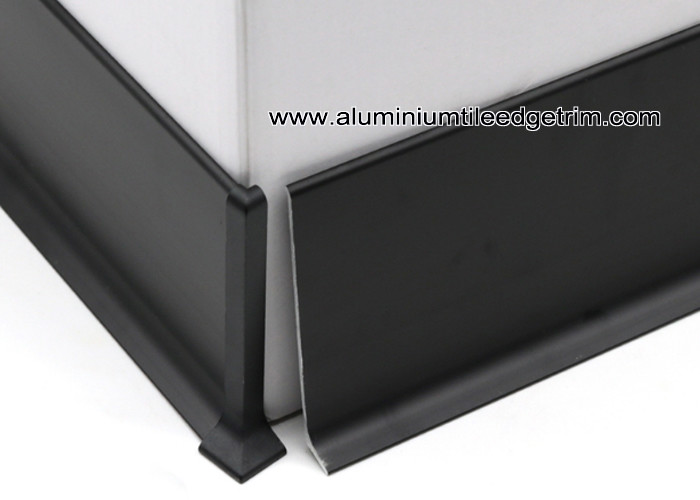 Buy cheap Modular Matt Black Aluminium Coved / Wall Skirting With 10cm Height product