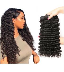 Buy cheap Deep Curl 100% Virgin Indian Hair Weave Unprocessed Human Hair Black product