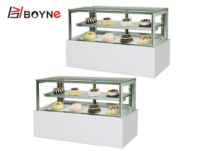 Buy cheap Marble Base R134A Cake Display Case Four Sides Right Angle product