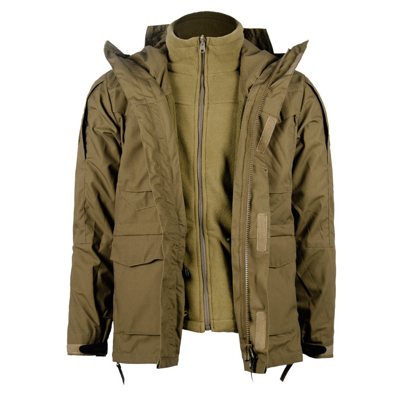 China ODM Military Winter Coat Men Windbreaker Hood Fiber Polyester on sale