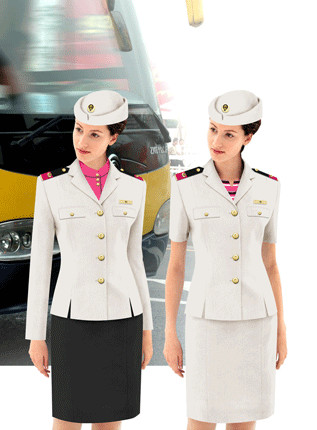Buy cheap White tailored Flight Attendant Uniforms attire , fashion air hostess costume product