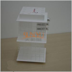 Buy cheap White MDF Clear Acrylic Display Stands / Custom Cosmetic Display Rack product