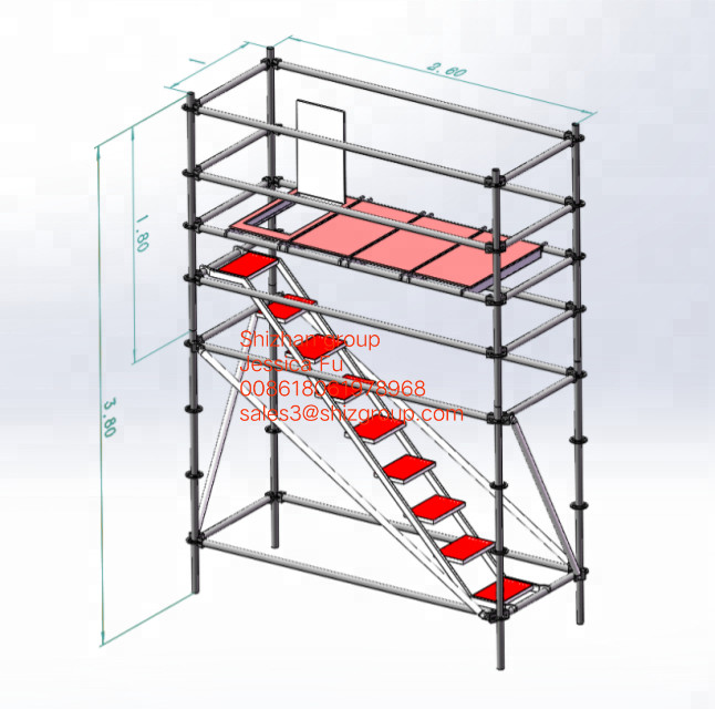 Buy cheap Customized Mobile Steel Scaffold Aluminium Access Tower diagonal pipe product