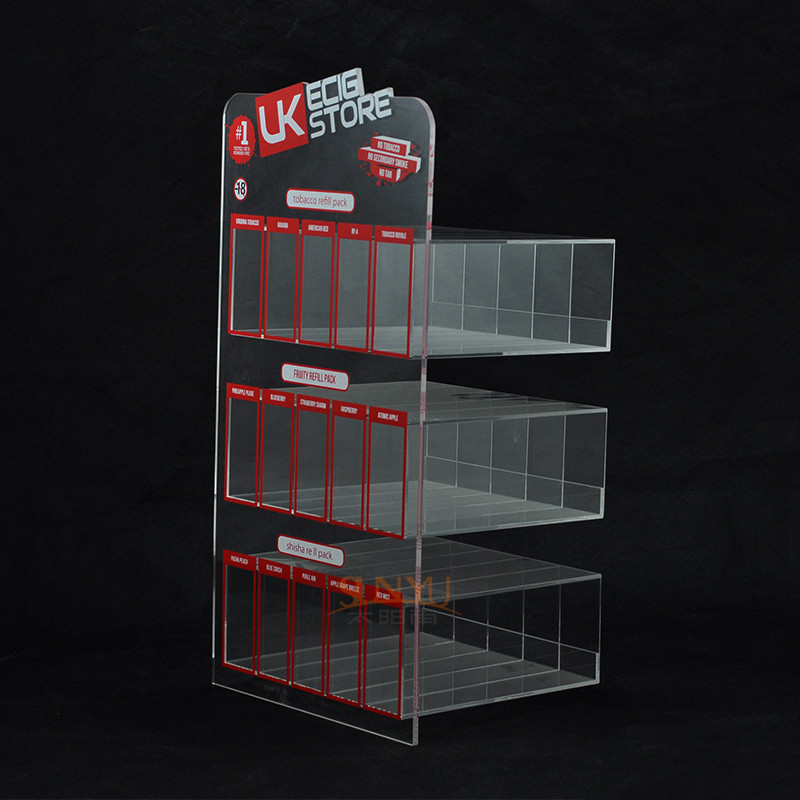 Buy cheap Custom Plastic E - Cigarette Display Stand Transparent  More Rows More Tiers product