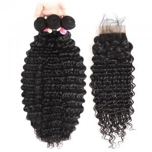 Buy cheap No Tangle 100% Virgin Human Hair Extensions And 4 X 4 Closures product
