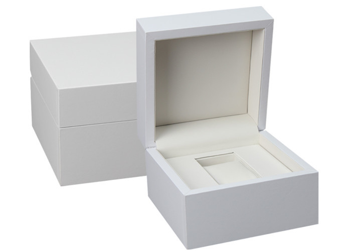 Buy cheap Custom White Wooden Watch Box PU Inside Material For Twist Watch Storage product