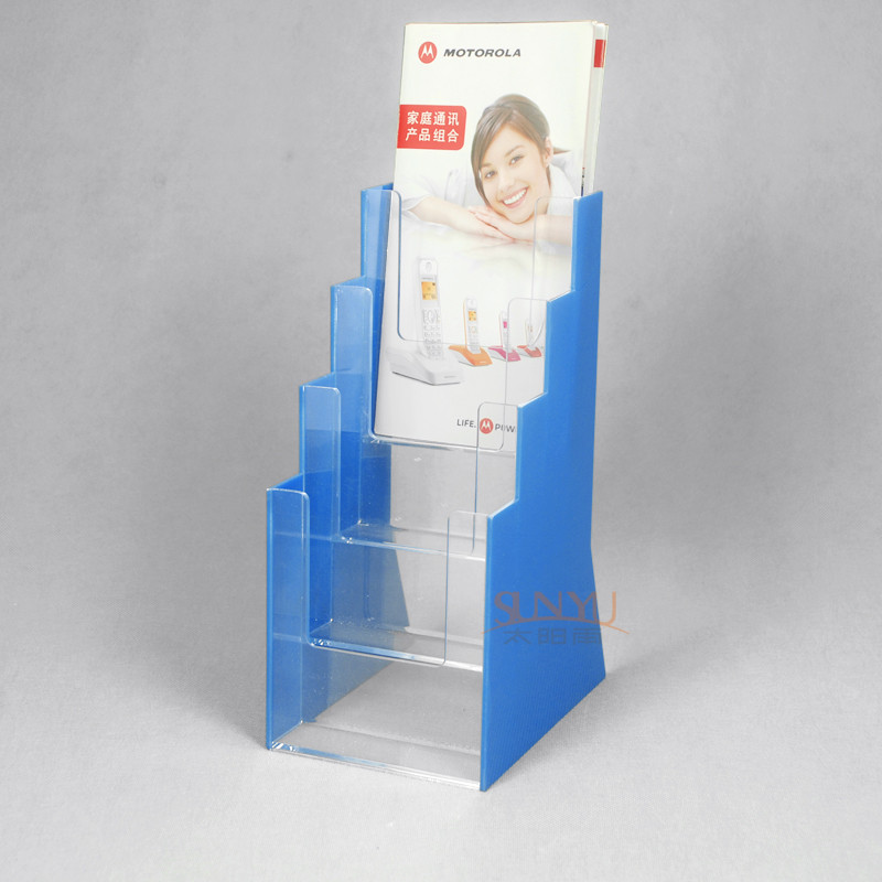 Buy cheap OEM Clear Plasitc Acrylic Brochure Holders Floor Display Stands Trapezoid product