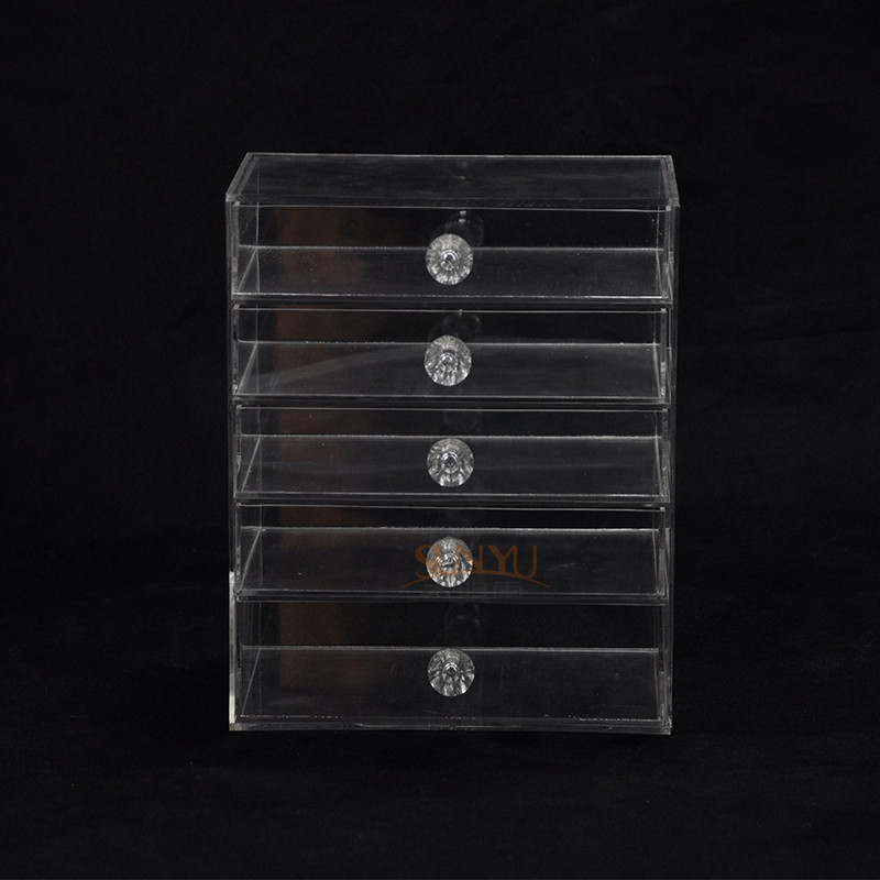 Buy cheap 5 Tier Acrylic Display Stand Custom Store Fixtures Jewelry Display Drawer With Diamond Handle product