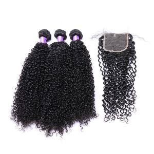 Buy cheap 100% Natural Short Kinky Curly Peruvian Hair Extensions Full Cuticlea Ligned product