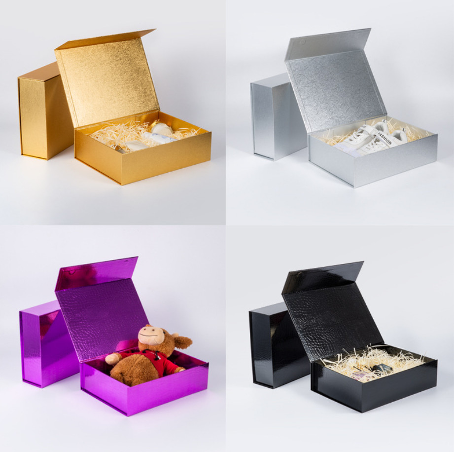 Buy cheap Foldable Magnetic Closure Gift Packaging Boxes Luxury Black Gold Color product
