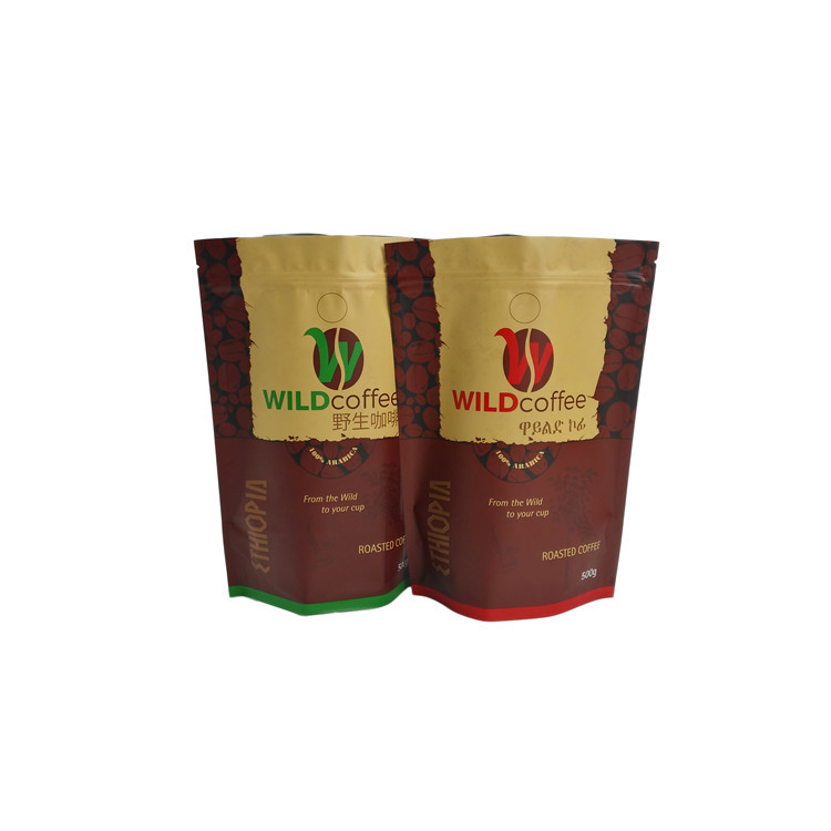 Food Grade Foil Pouch Packaging  Stand Up Ethiopian Coffee Mylar Bags