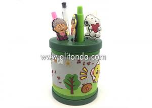 Buy cheap Promotional yellow green round shape PVC cartoon cute pen holder product