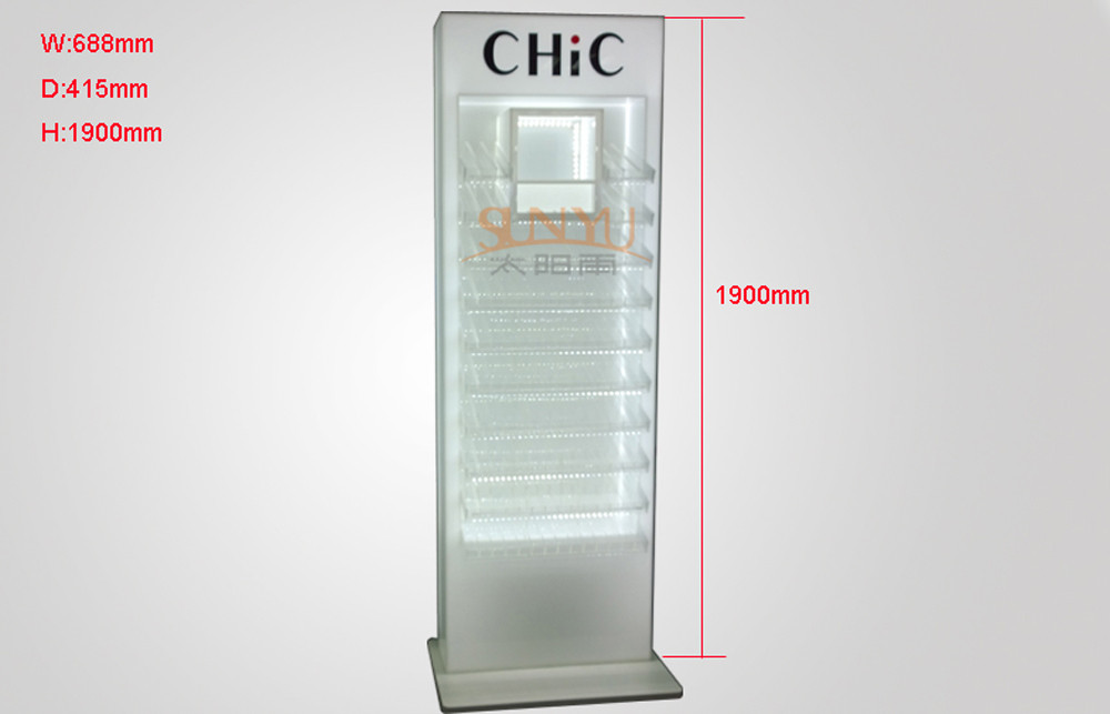 Buy cheap White Anti - Theft Acrylic Floor Stand For Contact Lenses Silk Screen Printing product