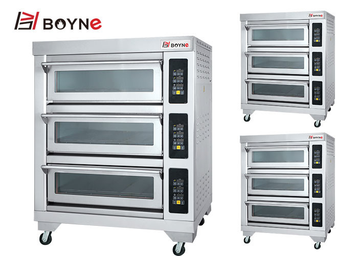Buy cheap Commercial Industrial Three Layer Six Trays Deck Oven With Long Glass Electric from wholesalers