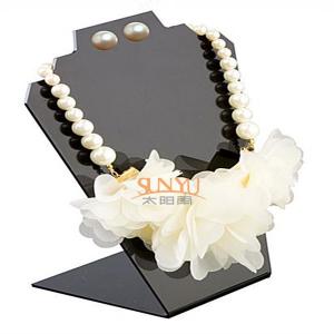 Buy cheap Black Jewellery Necklace Display Stands Two Holes For 2 Necklace And 1 Set Earrings product