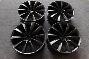 Buy cheap 64.1 Hole 22 Inch Aluminum Rims , Black 9J 5x120 22 Inch Wheels product