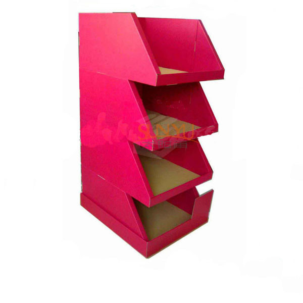 Buy cheap Wood 4 Tier Red MDF Display Stands 100pcs For Retails / Supermarket product