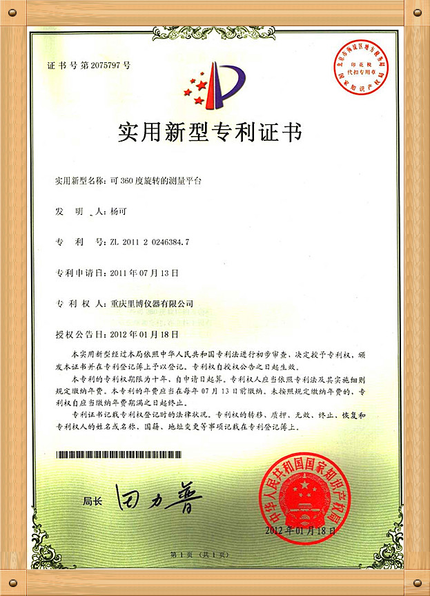 Chongqing Leeb Instrument Co.,Ltd Certifications