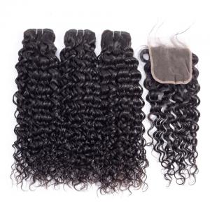 Buy cheap No Chemical Water Wave Bundles With Closure 100% Remy Indian Human Hair Extensions product