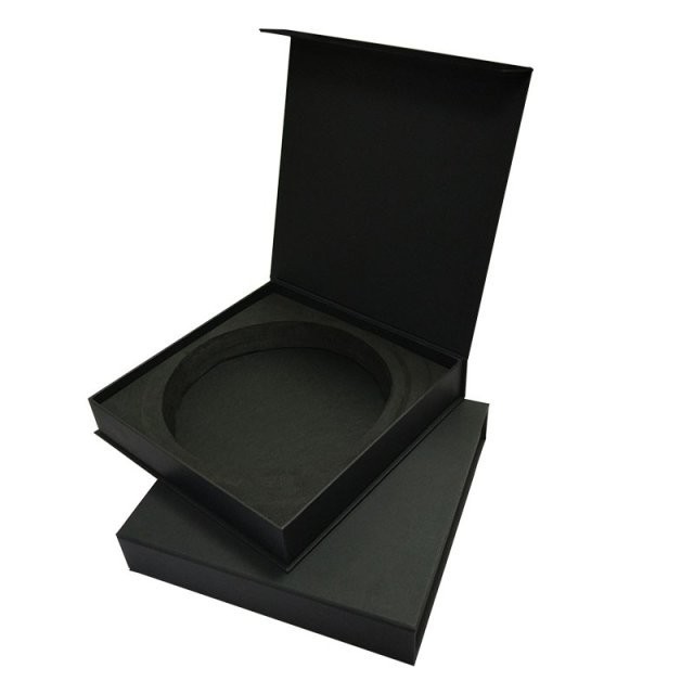 Buy cheap Handmade Magnetic Black Rigid Gift Boxes Embossing Printing With EVA product