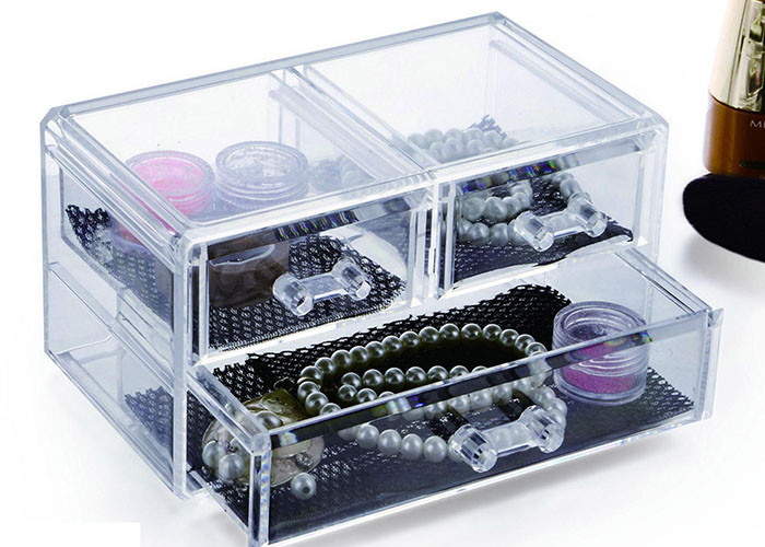 Buy cheap 3 Drawers Acrylic Display Holders , Makeup Jewellery Organizer Box from wholesalers