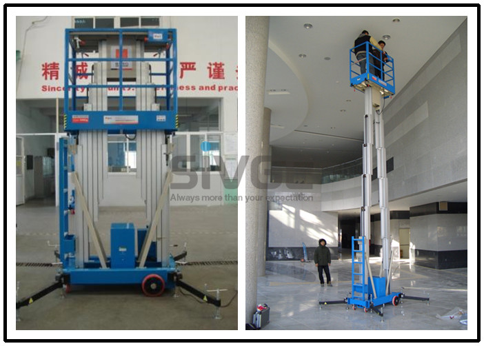 Buy cheap Dual Mast Vertical Mast Lift 8 Meter Platform Height For Business Decoration product