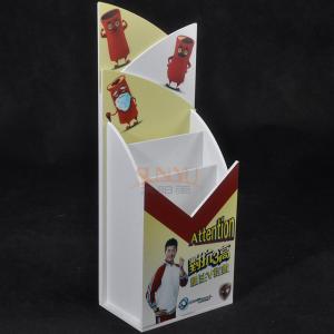 Buy cheap 2 Tiers White PMMA Acrylic Brochure Holders Stand For Document Display product