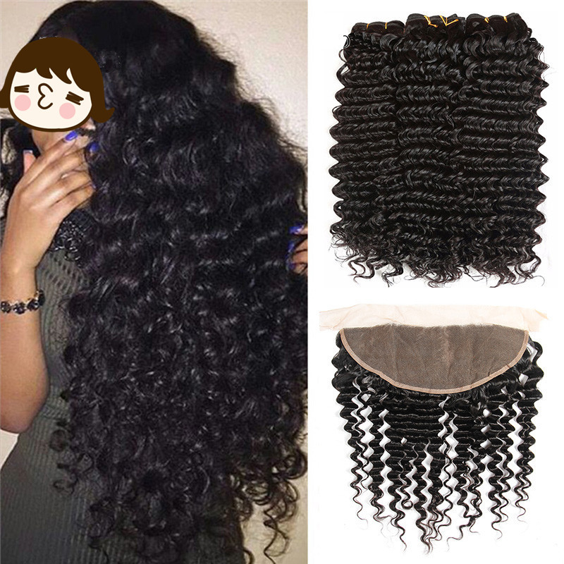 Buy cheap 100% Virgin Malaysian Deep Curly Hair Extensions Natural Color No Chemical product